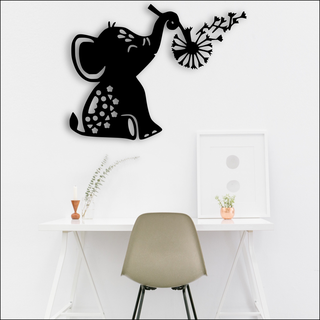 elephant decorative painting decoration wall table 3d print model - Mito3D