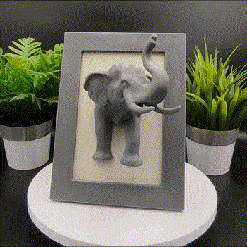 elephant desktop frame home decor art wall wallart sculpture bust interior design 3D print model - Mito3D