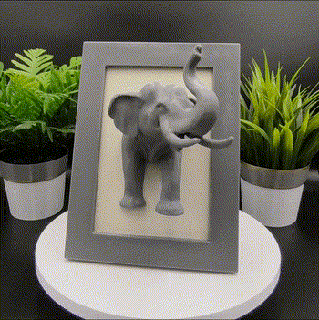 elephant desktop frame home decor art wall wallart sculpture bust interior design 3d print model - Mito3D