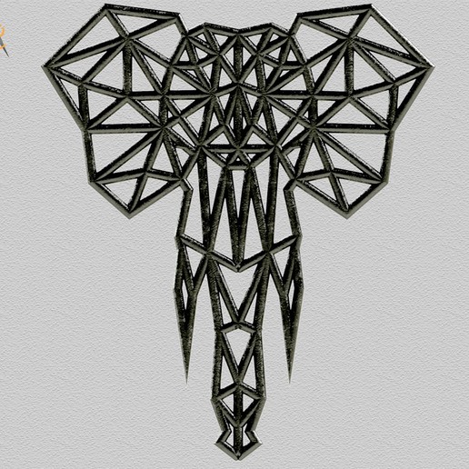 Elefant elephant l' l phant Kunst Elefanten geometrischen Formen Tier-Sammlung geometrischer Sammlung Tiere, geometrische Tiere Form animaux forme g om trique 3D print model - Mito3D