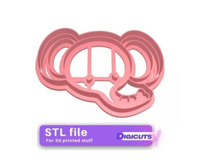 elephant face cookie cutter stl file animal bakery 3d printing kitchen 3d print model - Mito3D