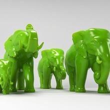 elefante familia alto resolución Arte escultura naturaleza animales juguetes 3d print model - Mito3D