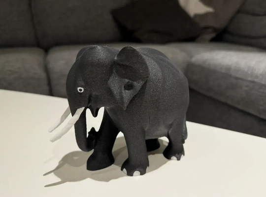 elefante figura decoración hogar casa escanear color animal figurilla arte mármol colmillo 3d print model - Mito3D