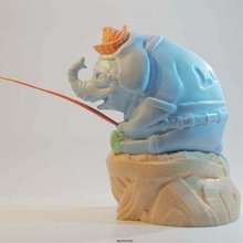 elephant fisherman lucky sculpture sculptures 3d print model - Mito3D