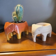 elephant flower pot - fleur phant furniture room office desk flirtation cactus plants 3d print model - Mito3D