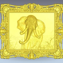 elephant frame art 3d print model - Mito3D