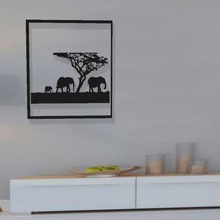 Elefanten-frame Kunst Afrika Elefanten deco Rahmen Afrika-framework 3d print model - Mito3D