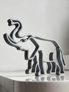 Elefant Fuzzy Haut Dekoration Dekor Zuhause Haus Silhouette 2d Kunst Mauer montieren 3d print model - Mito3D