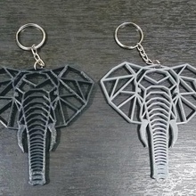 elefante geométricas anel de chave gadget geométricas, animais pertences adornos 3d print model - Mito3D
