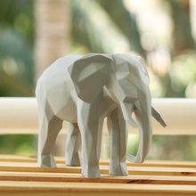 elephant geometriche casa arredamento wild elefant art animale poligonale low poly geometrica elefante 3d print model - Mito3D