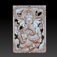 Elefanten Gott ganesha art hindu buddha animal bas-relief cnc 3d sculpture emboss artcam engraving woodcarving jade jewelry 3d print model - Mito3D