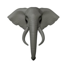 cabeza de elefante trofeo la pared mount.art.forest.decor.house.illustration.nature.zoo.safari.wildlife.mammoth.trunk.tusk.asian.african.elephantidae.mammal.animal 3d print model - Mito3D
