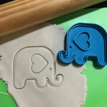 Elefanten-Herz-Ausstecher Stempel cutter home jannie Tier zoo schneiden fondant Markenzeichen 3d print model - Mito3D