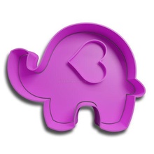 elefante corazón Galleta cortador corte 3d print model - Mito3D