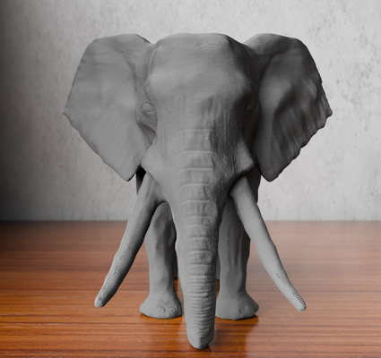 elephant high art animal desk decor africa miniature sculpture 3d print model - Mito3D