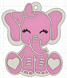 elephant keychain Jewelry animal communion free 3d print model - Mito3D