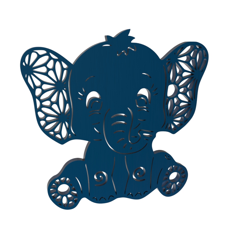 elephant logo keychain art logo animal elephant keychain  3D print model - Mito3D
