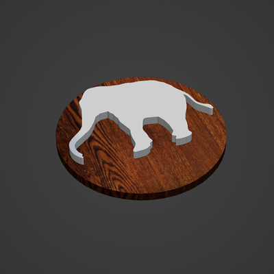 l'éléphant médaillon cocarde pendentif bague animal humain homme femme cerceau diamant cnc impression broches badges 3d print model - Mito3D