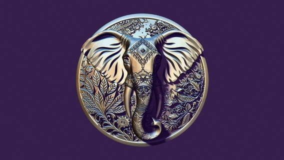 elephant medallion casting animals mammal vinayagar ganesh god buckle pendant necklace jewelry brooch coulomb pendent jewellery jewel printable 3d print model - Mito3D