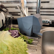 elefante mini plato soporte secado artilugio platos decoración cocina Lavado lavabo agua mojado 3d print model - Mito3D