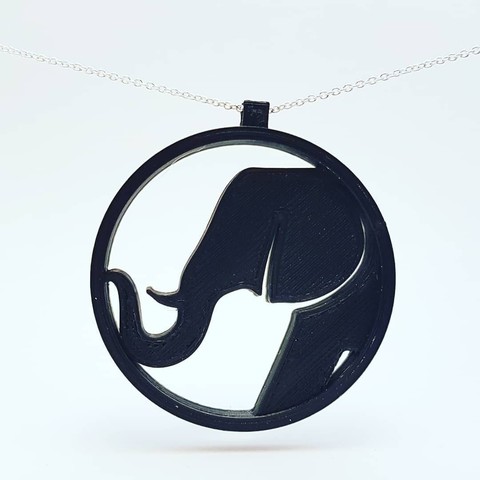 éléphant pendentif bijoux l'éléphant pendant d'oreille de l'afrique 3D print model - Mito3D