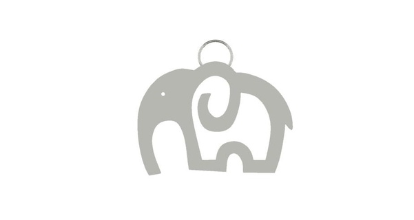 elephant pendant Jewelry 2d decor interior design art keychain emblem pendant logo animal accessory earrings jewelry african elephant  3d print model - Mito3D