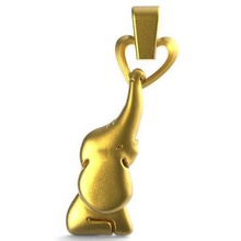 pingente elefante 2 jóias animais natureza a arte moda amor valentine 3d print model - Mito3D