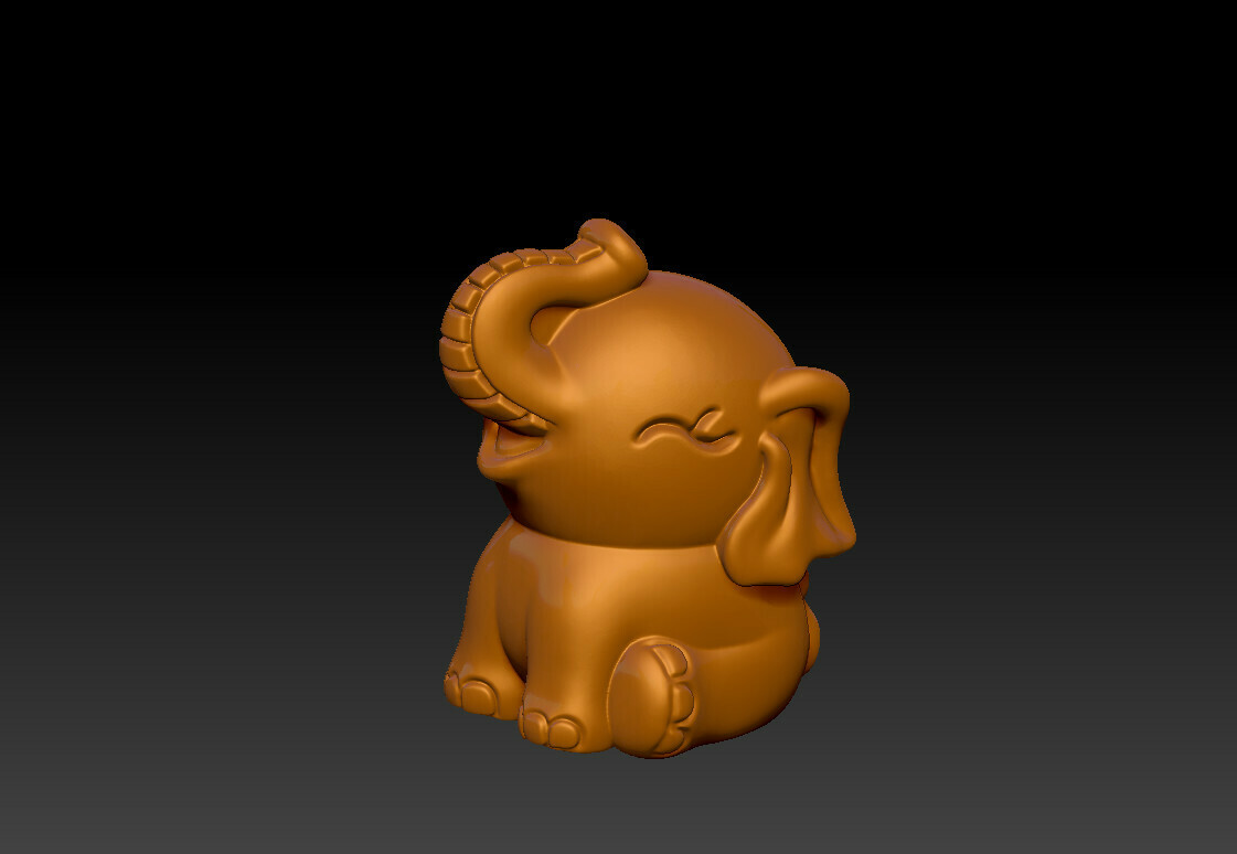 elefante colgante pendiente adornos 3D print model - Mito3D