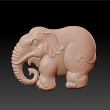 elephant pendant art animal jewel jewelry jade ring earring 3d printable cnc bas-relief carving sculpture 3d print model - Mito3D