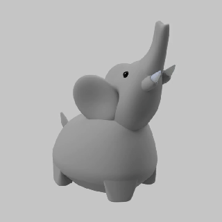 elefante porquinho banco comercial licença animal pintura 3d print model - Mito3D