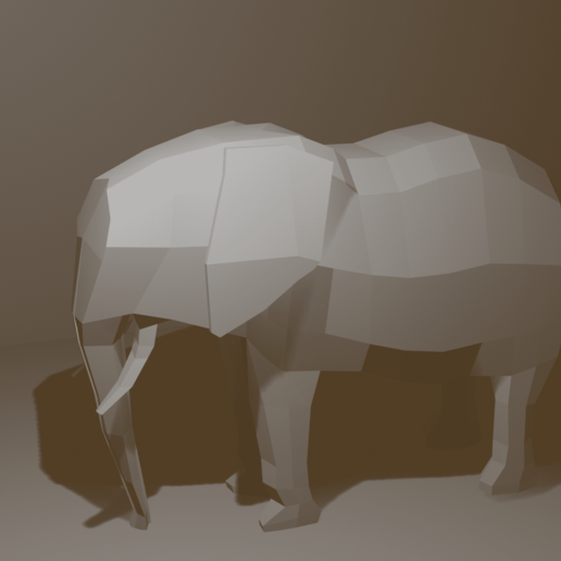elephant poly & elegant sculpture low 3D print model - Mito3D