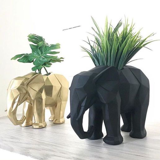 elephant poly pot 3D print model - Mito3D