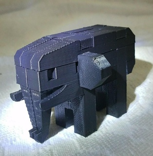 l'éléphant puzzle jouet 3d puzzle l'éléphant puzzle jouet 3d impression 3d print model - Mito3D