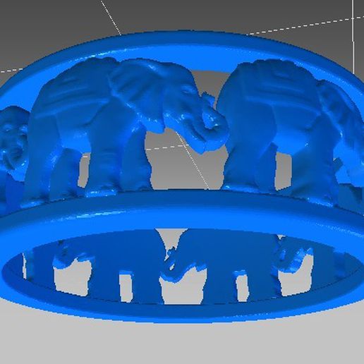 l'éléphant bague bijoux éléphants anneaux 3D print model - Mito3D
