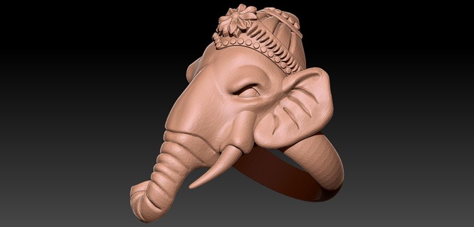 elephant ring Jewelry 3d print model - Mito3D