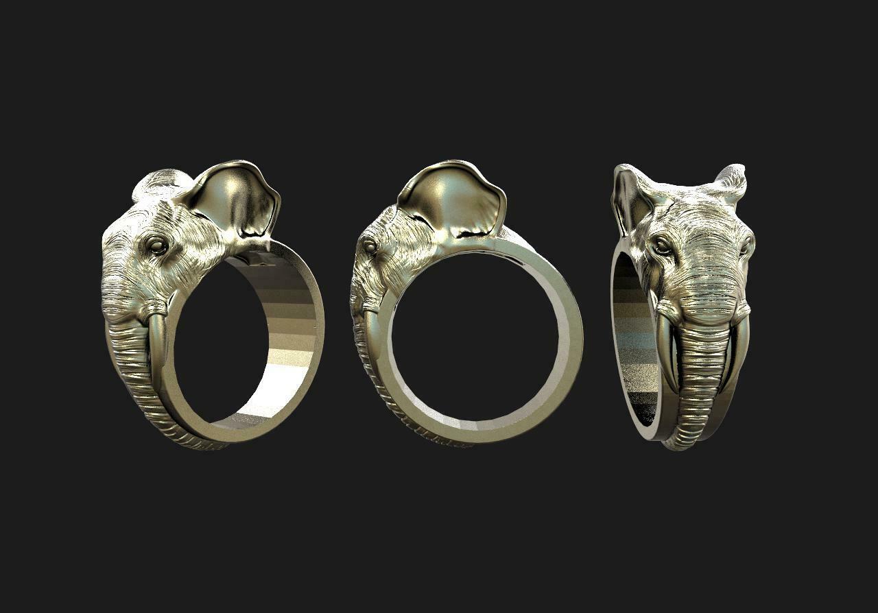 l'éléphant bague bijoux bijou animal 3D print model - Mito3D