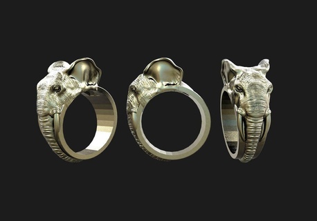 elephant ring elephant ring jewelry jewel animal  3d print model - Mito3D