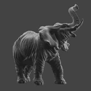 elefante escultura animal estatua 3d print model - Mito3D
