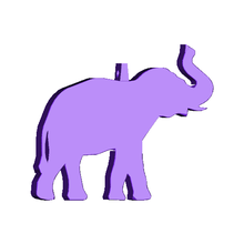 elephant silhouette jewelry keychain keychains 3d print model - Mito3D
