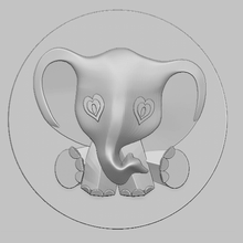 elephant single relief 3d stl Datei Elefanten Tier 2d logo design cnc router Drucker drucken Arbeit Kunst 3d print model - Mito3D