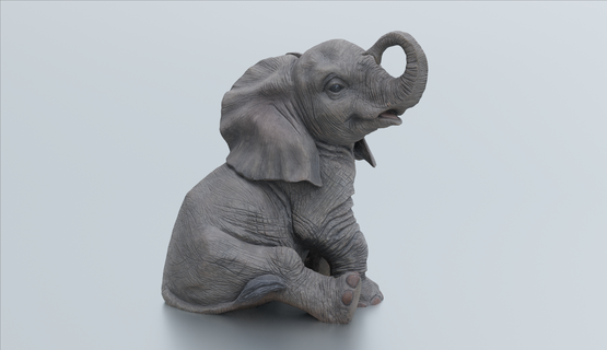 elephant statue animal home decor art 3d print model - Mito3D