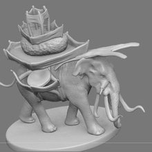 elefante de la mesa art animal decoración casa 3d print model - Mito3D