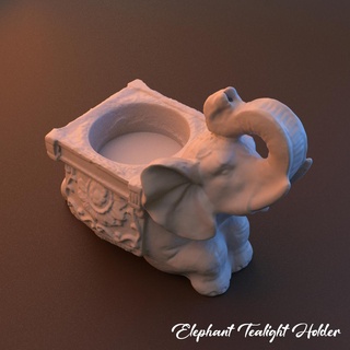 elefante tealight titolare supporto esposto alle intemperie statua casa 3d print model - Mito3D