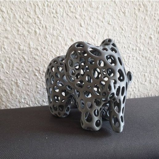 elephant voronoi style 3D print model - Mito3D
