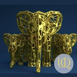 elephant voronoi unique 3d top vase best design present decor tusker 3d print model - Mito3D