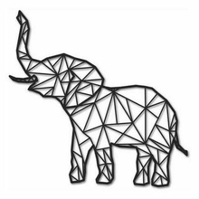 l'éléphant mur géométrique 2d animal art 3d print model - Mito3D