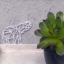 elefante decoración de la pared casa 2d animal escultura el arte 3d print model - Mito3D