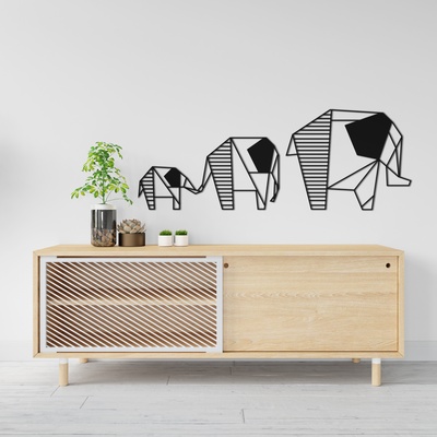 elephant wall painting animals decoration wolf home wallpaper animal 3d art 2d book mark tools 3d print model - Mito3D
