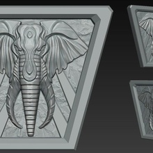 l'éléphant mur art animal jouet poly conceptions sculpture accessoires bijoux artisanat DIY 3d print model - Mito3D