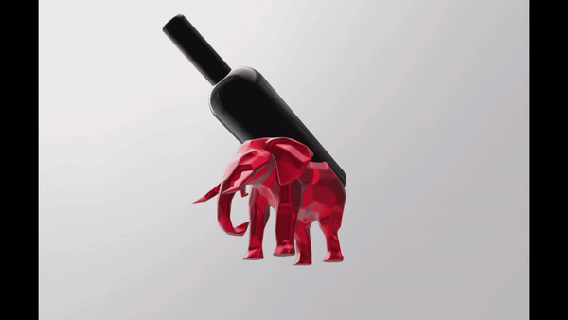 l'éléphant vin bouteille titulaire soutien style Orlinski meme ender 3 sculpture décoration décor pla sla résine facile animal 3d print model - Mito3D